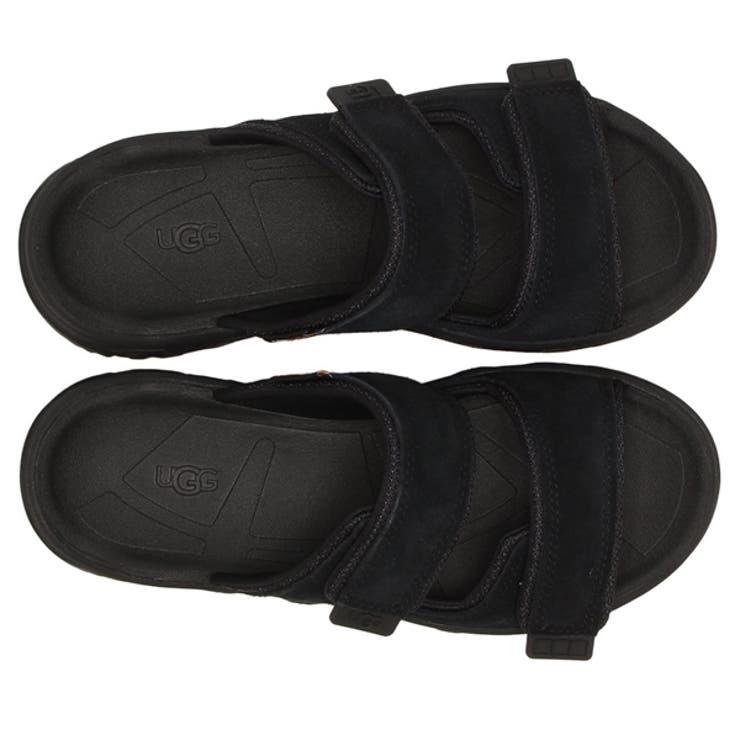 UGGアグ厚底スライドサンダルキャップトレイルストラップスライドプラットフォームブラックレディース1167497BLK