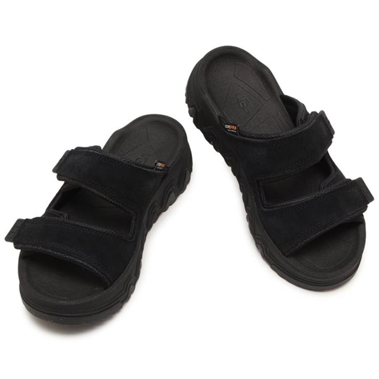 UGGアグ厚底スライドサンダルキャップトレイルストラップスライドプラットフォームブラックレディース1167497BLK
