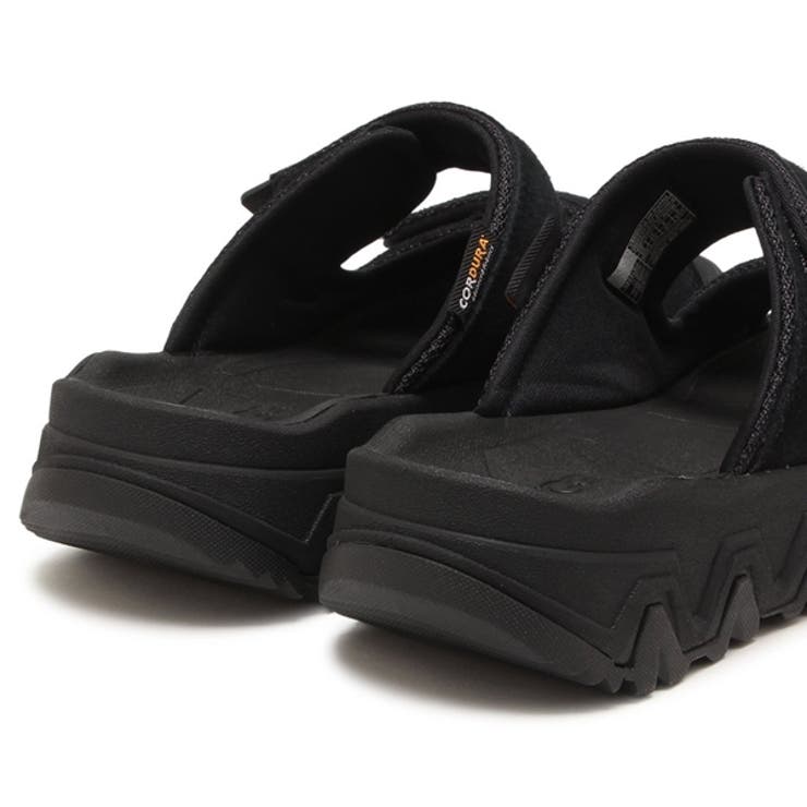 UGGアグ厚底スライドサンダルキャップトレイルストラップスライドプラットフォームブラックレディース1167497BLK