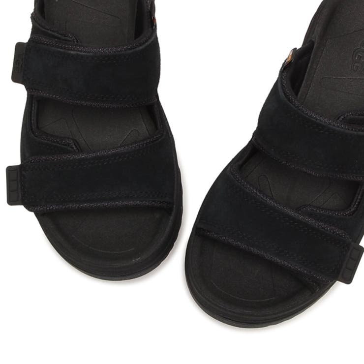 UGGアグ厚底スライドサンダルキャップトレイルストラップスライドプラットフォームブラックレディース1167497BLK