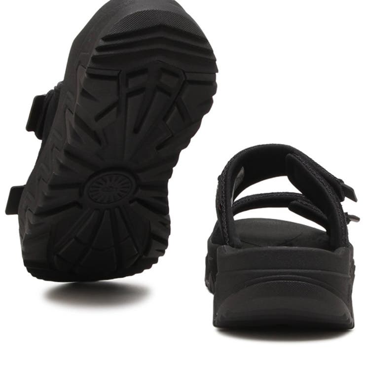 UGGアグ厚底スライドサンダルキャップトレイルストラップスライドプラットフォームブラックレディース1167497BLK