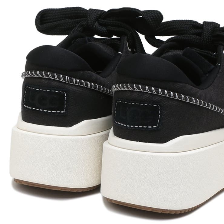 【美品‼︎】UGG 厚底スニーカー　レザー　ブラック22cm 4.5cmソール 美品‼︎】UGG 厚底スニーカー レザー ブラック22cm 4.5cmソール
