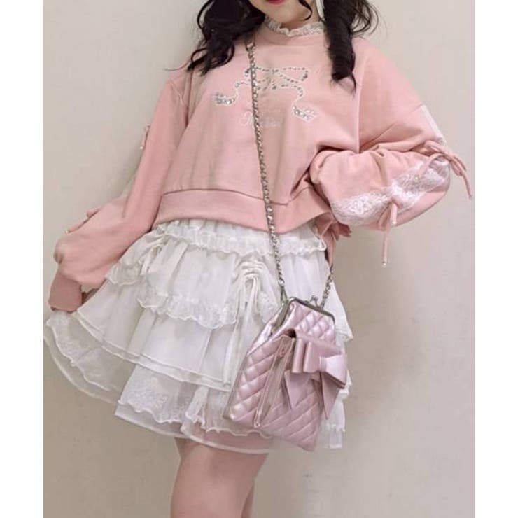 ピンク | レース使いビジュースウェット | axes femme