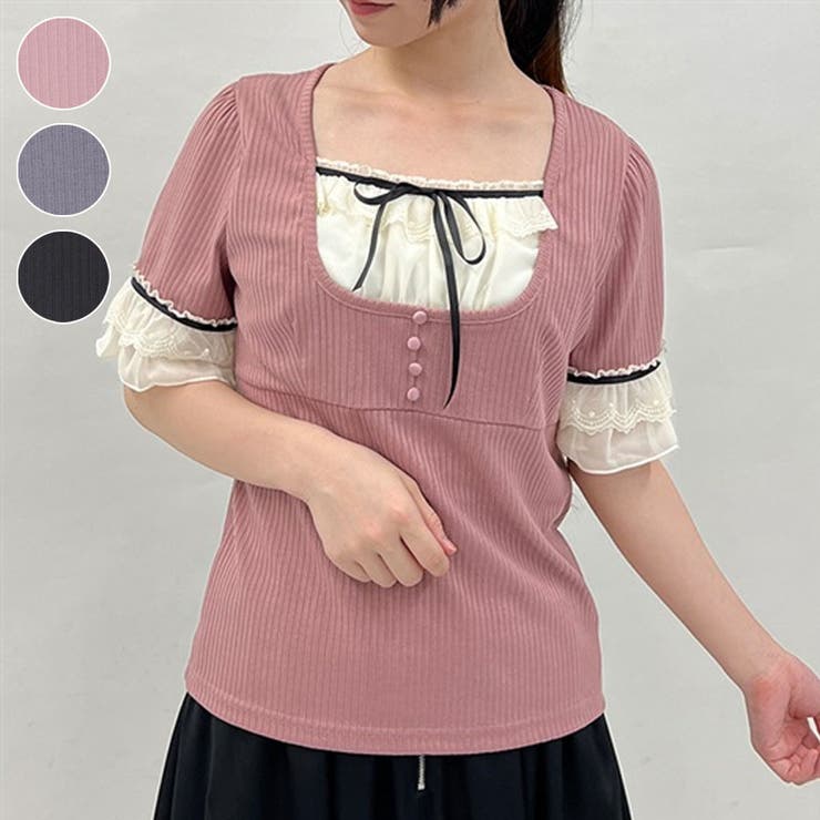 ブロッキングカットソー[品番：IGAW0005134]｜axes femme