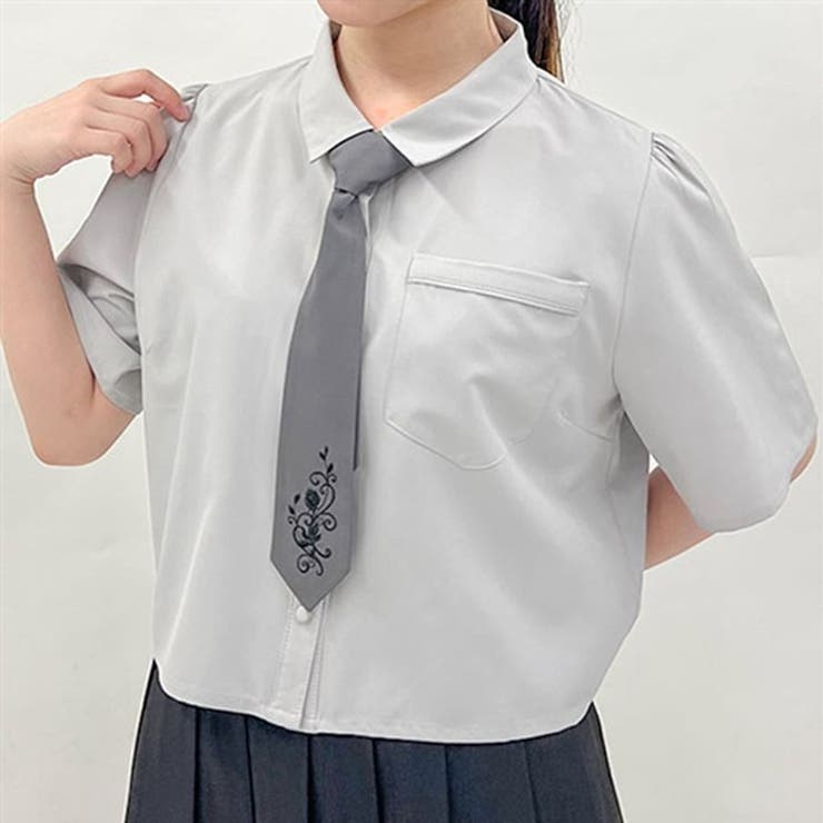 ネクタイ付ショートシャツ[品番：IGAW0005120]｜axes femme