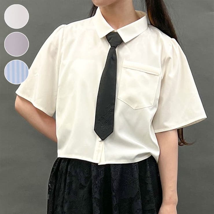 チェーン付プリーツシャツ（シャツ/ブラウス）｜axes femme
