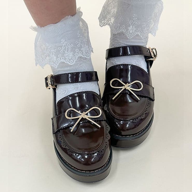 リボン金具ローファー[品番：IGAW0005096]｜axes femme