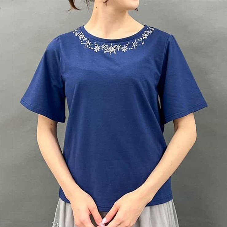 エトワール装飾Tシャツ[品番：IGAW0005112]｜axes femme（アクシーズ 