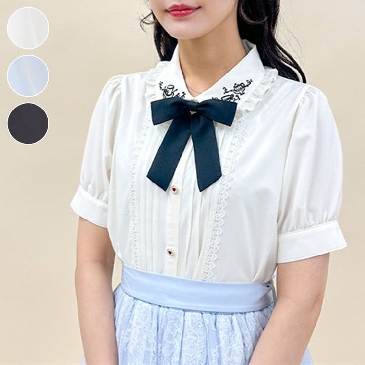 終わらないお茶会刺繍ブラウス[品番：IGAW0005158]｜axes femme