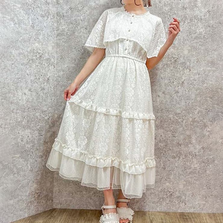 ローズレースケープワンピース[品番：IGAW0005099]｜axes femme