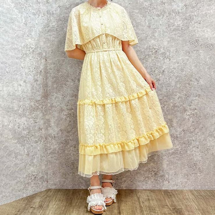 ローズレースケープワンピース[品番：IGAW0005099]｜axes femme