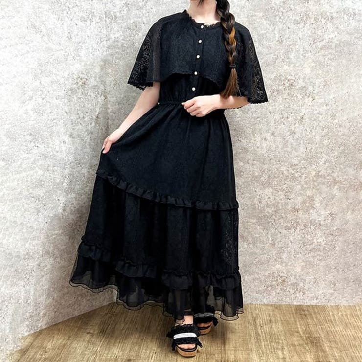 ローズレースケープワンピース[品番：IGAW0005099]｜axes femme