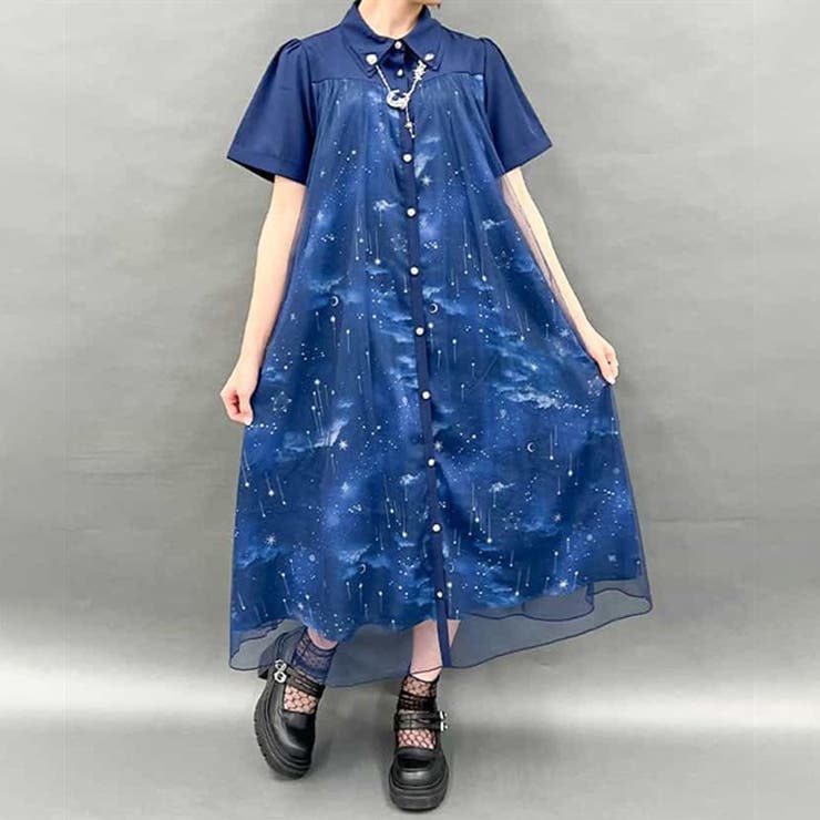 エトワール柄チュール重ねワンピース[品番：IGAW0005114]｜axes femme 