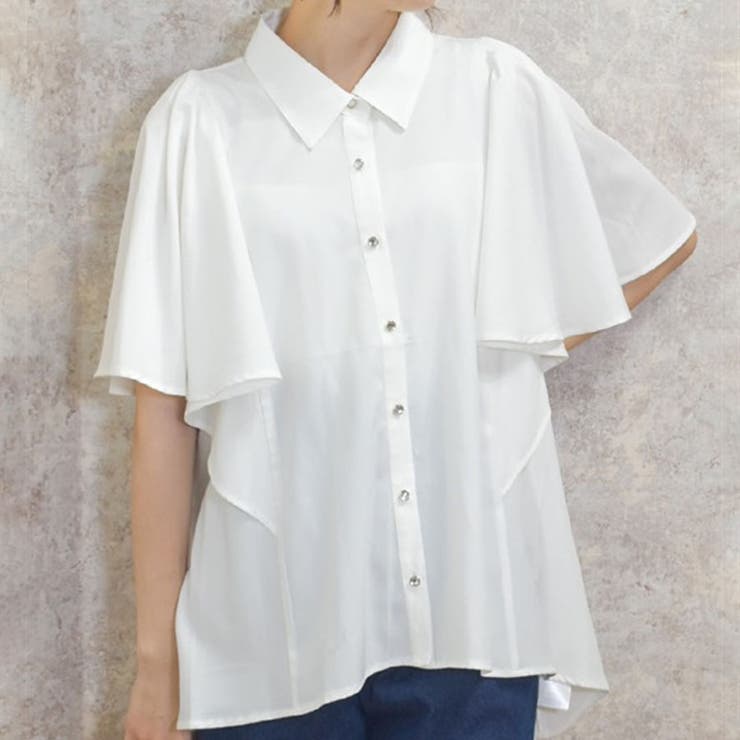ケープ風フレア袖ロングシャツ[品番：IGAW0005186]｜axes femme 