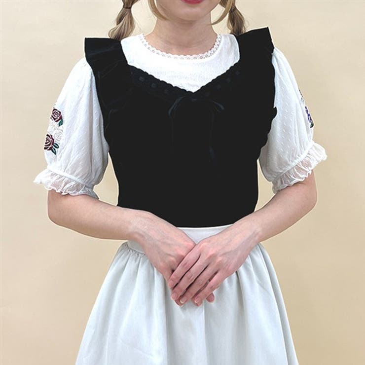 きらめく花園刺繍カットプルオーバー[品番：IGAW0005212]｜axes femme