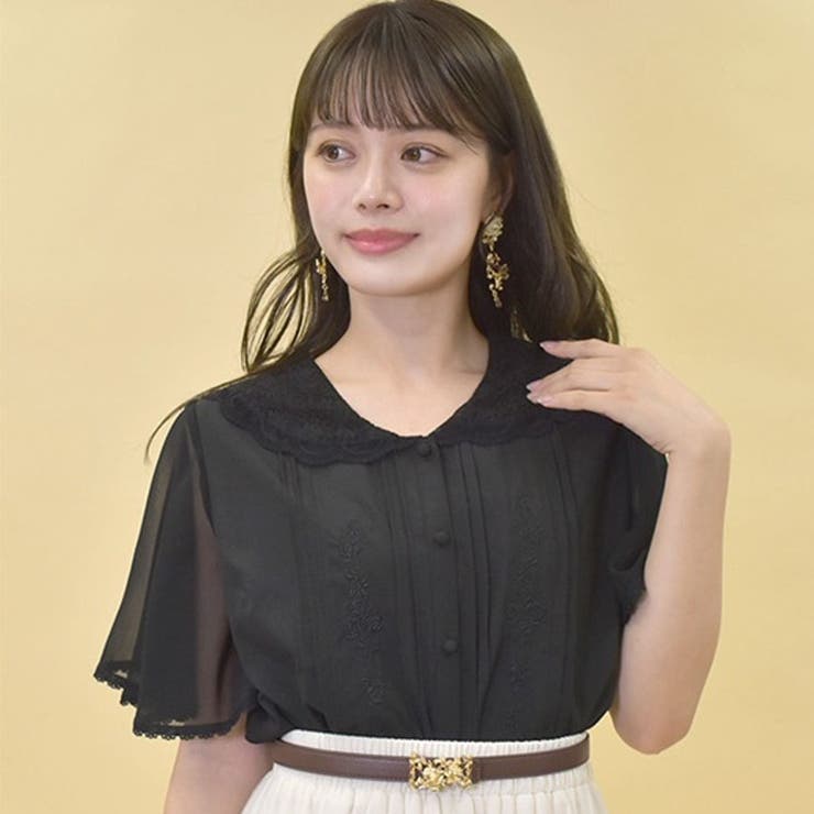 レースセーラー刺繍ブラウス[品番：IGAW0005208]｜axes femme