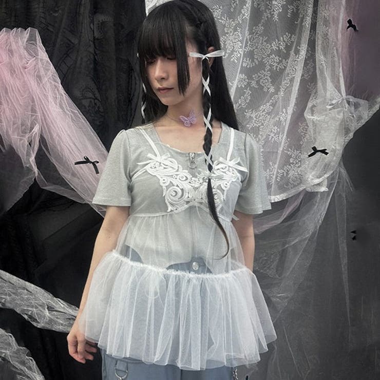 アクシーズファム　Fickle Bebe チュールスウィッチトップス アクシーズファム Fickle Bebe チュールスウィッチトップス
