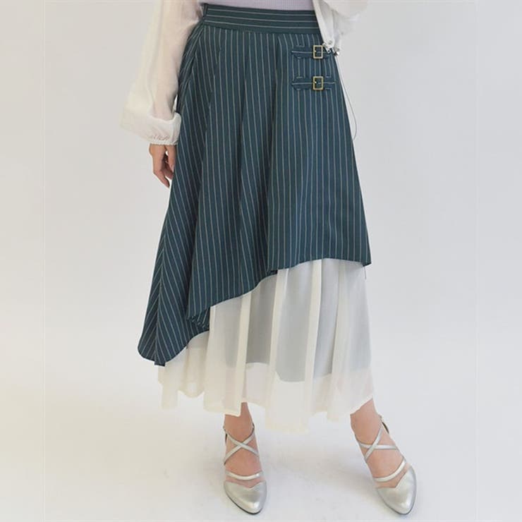 シフォン切替ストライプスカート[品番：IGAW0005236]｜axes  femme（アクシーズファム）のレディースファッション通販｜SHOPLIST（ショップリスト）