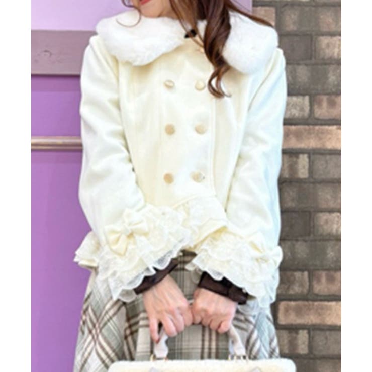 裾レースショートコート[品番：IGAW0005638]｜axes femme