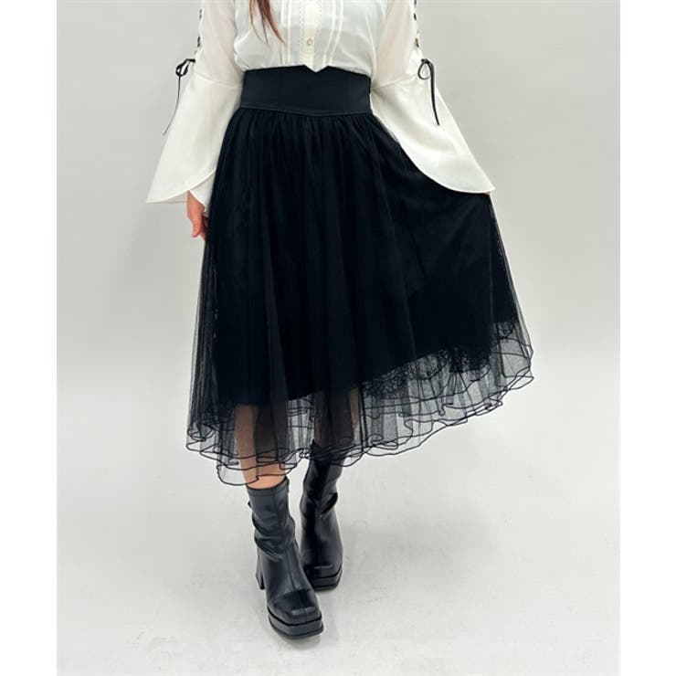 ジップフリルSK[品番：IGAW0001469]｜axes femme（アクシーズ