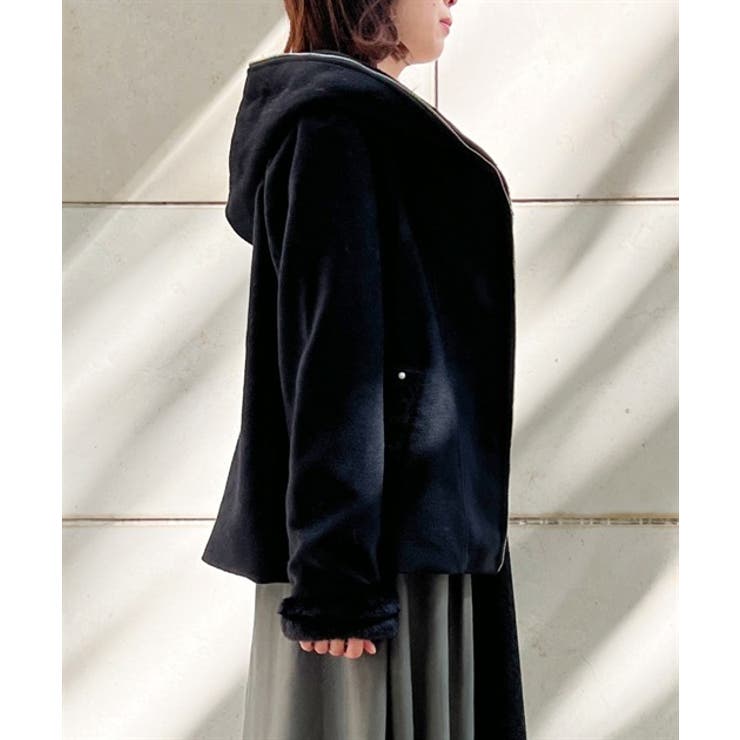 ファー付ショートコート[品番：IGAW0004241]｜axes femme