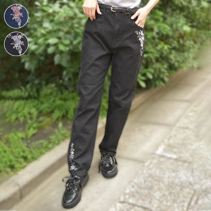 エンブロイダリーデニムパンツ[品番：IGAW0005284]｜axes femme