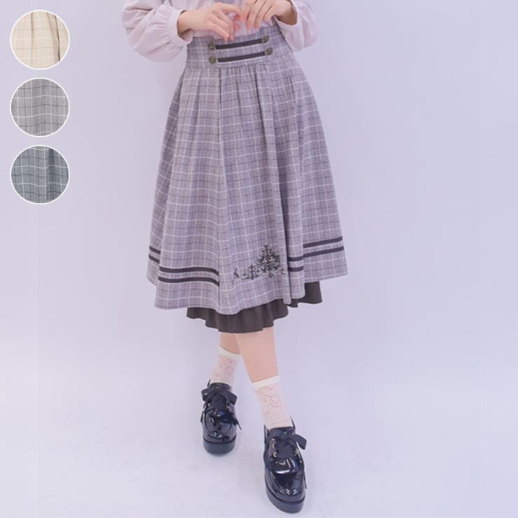 売れ筋がひ贈り物！ ハイウエストチェック柄スカート[品番：IGAW0005346]｜axes Mサイズ