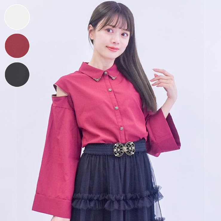 ショルダージップビッグシャツ[品番：IGAW0005343]｜axes femme（アクシーズファム ）のレディースファッション通販｜SHOPLIST（ショップリスト）