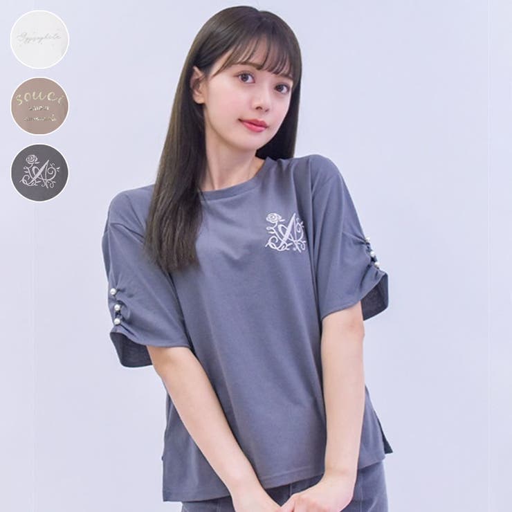 アソート刺繍Tシャツ[品番：IGAW0005319]｜axes femme（アクシーズ