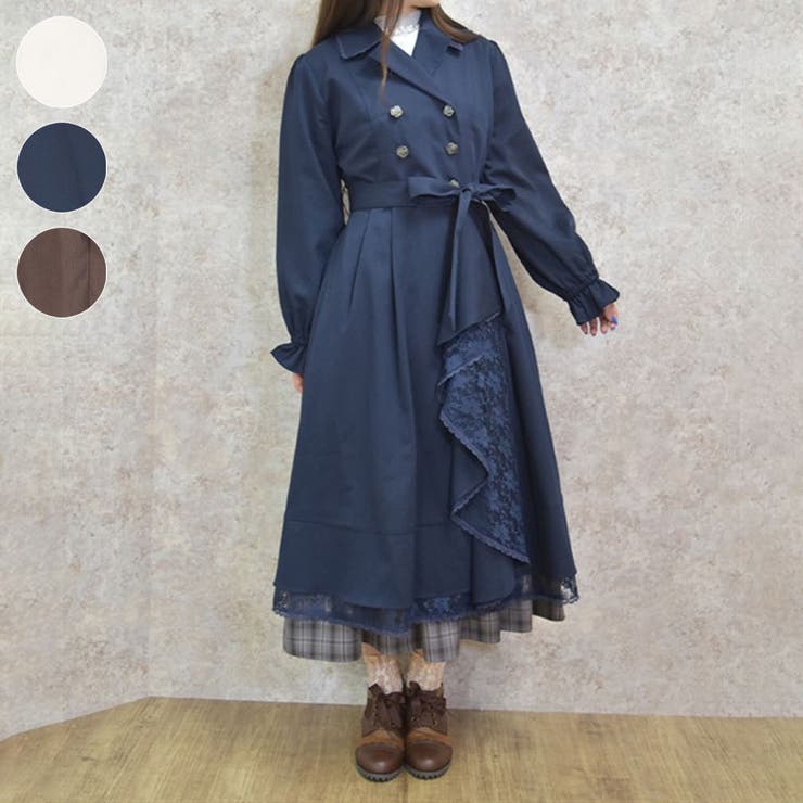 エリマブティックトレンチコートmany way flare trenchcoat