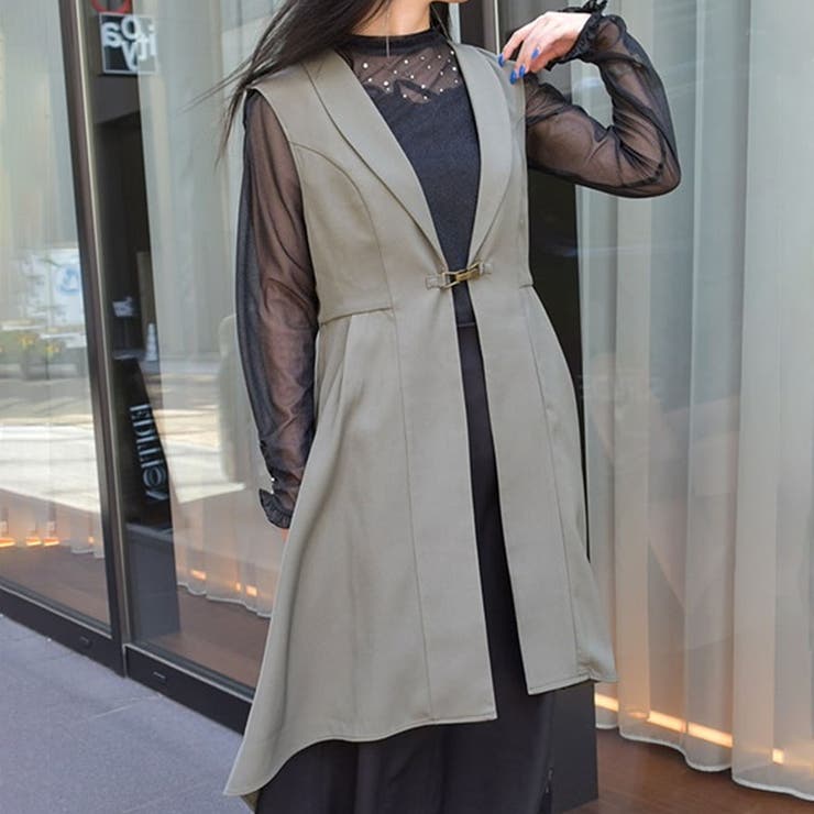 ワールド オンラインストア ビット付ロングジレ[品番：IGAW0005413]｜axes femme ジャケット・アウター
