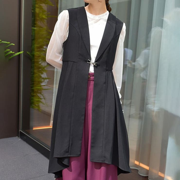 人気商品の ビット付ロングジレ[品番：IGAW0005413]｜axes femme トップス