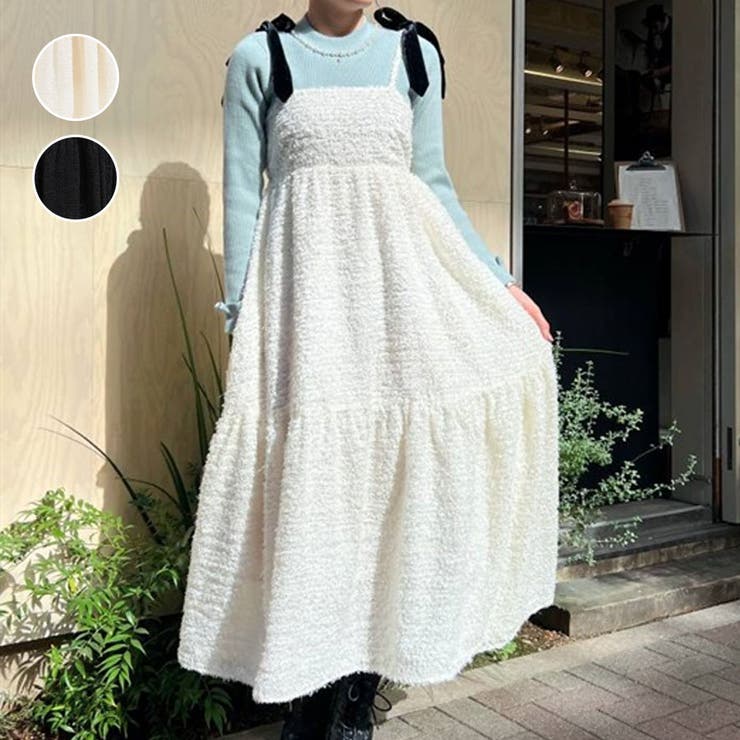 リボン付ジャカードワンピース[品番：IGAW0004285]｜axes femme