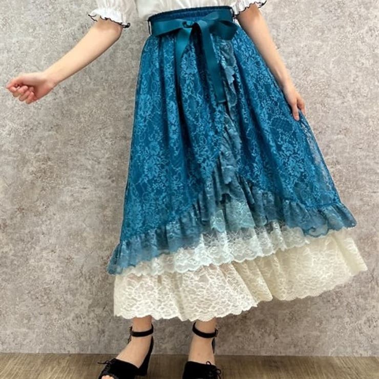 ラッフルフリルレーススカート[品番：IGAW0003978]｜axes femme