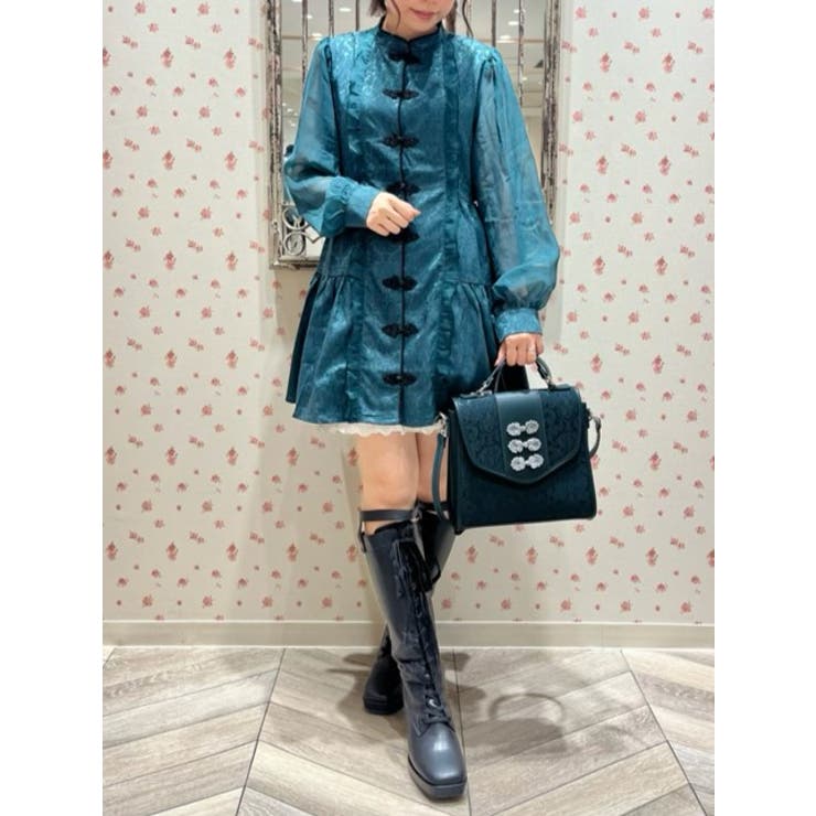 グリーン | チャイナティアードミニワンピース | axes femme