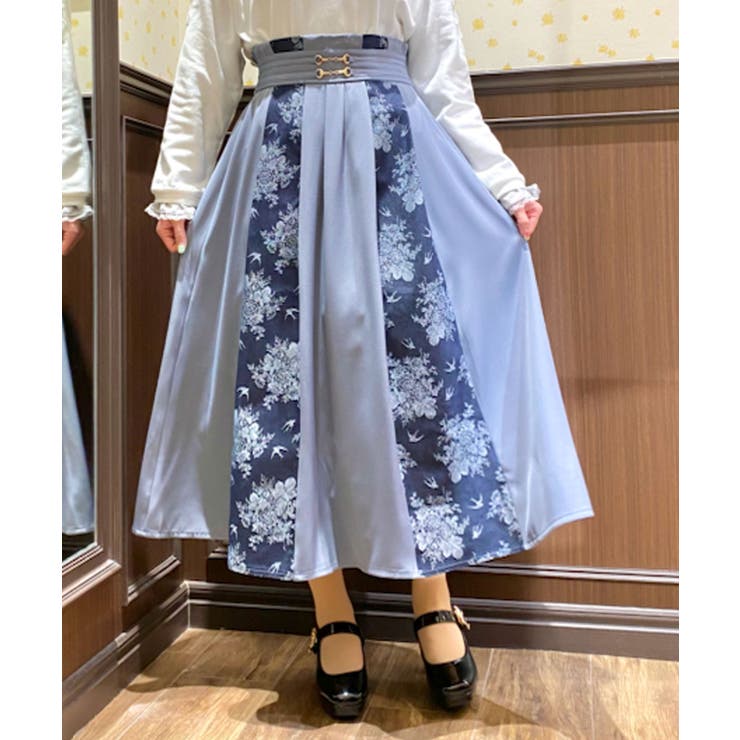 燕×薔薇柄パッチワークスカート[品番：IGAW0004685]｜axes femme