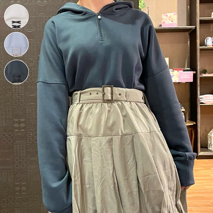 くぅ axes ショートパーカーとスカート 後編上ショートパーカー[品番：IGAW0004693]｜axes femme（アクシーズ