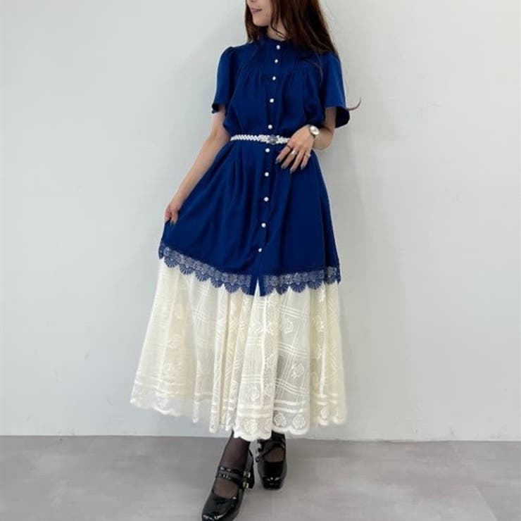 裾レース切替チュニック[品番：IGAW0003928]｜axes femme（アクシーズ
