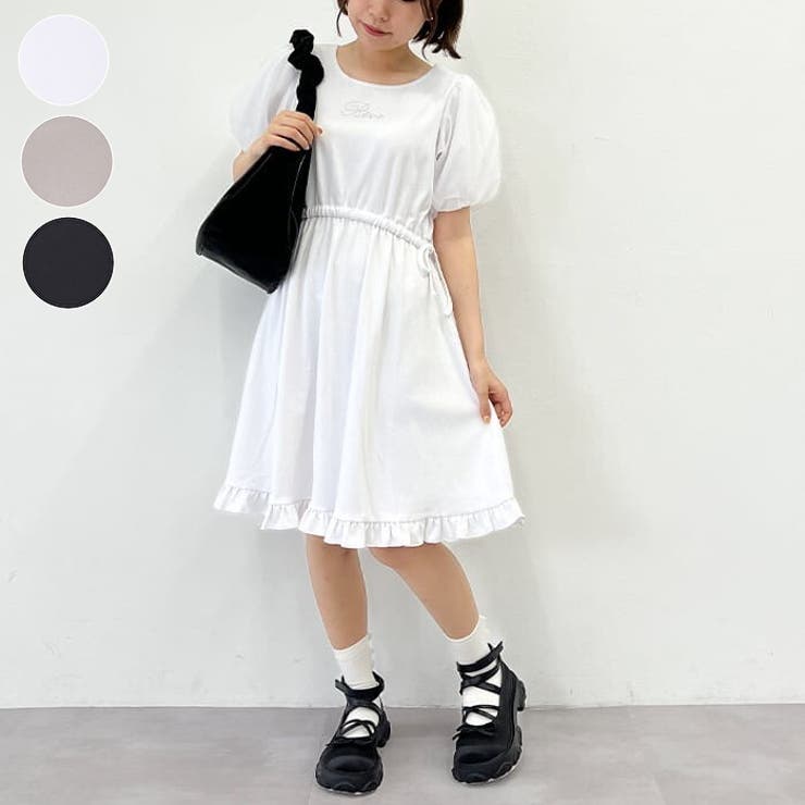 シアーパフ袖カットミニワンピ[品番：IGAW0003953]｜axes femme