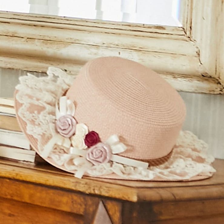 巻き薔薇レース雑材カンカン帽[品番：IGAW0004947]｜axes femme