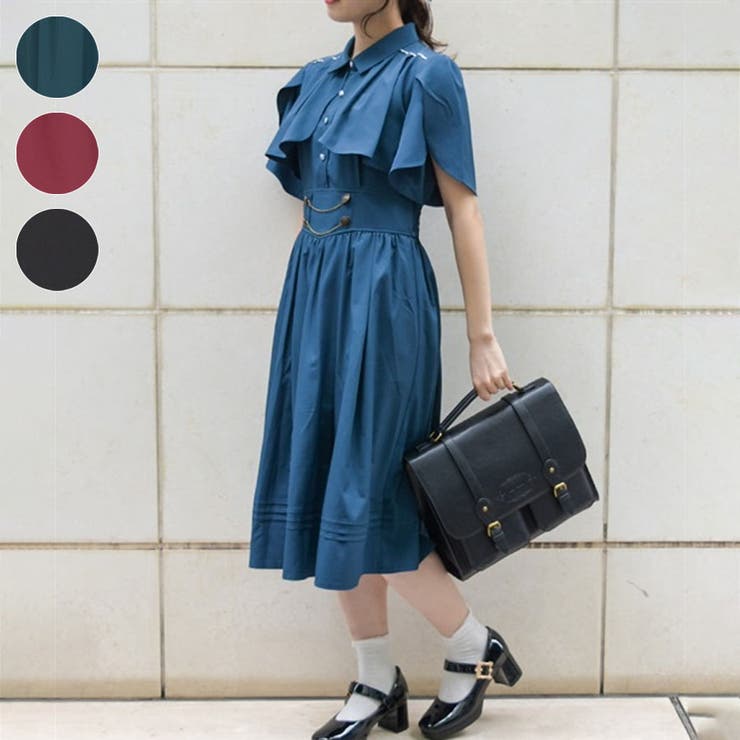 クロスタイ付ワンピース[品番：IGAW0003797]｜axes femme