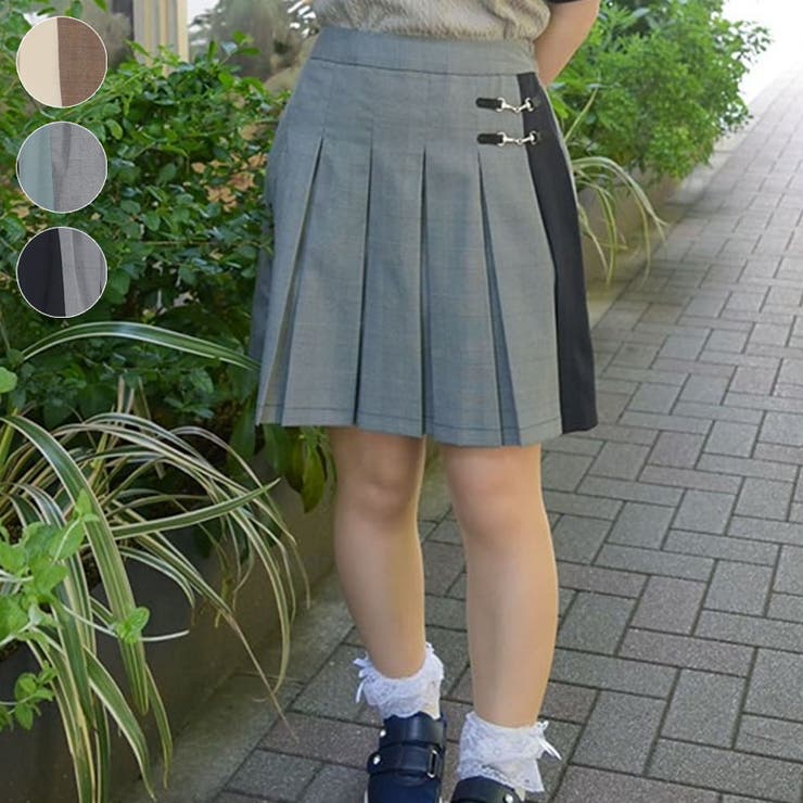 バイカラープリーツキュロット[品番：IGAW0005017]｜axes femme