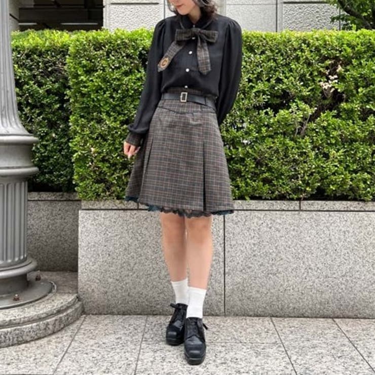 ベルト付タックミニスカート[品番：IGAW0003915]｜axes femme