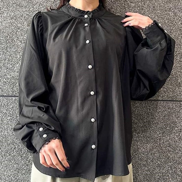 ハイネックブラウス[品番：IGAW0004808]｜axes femme