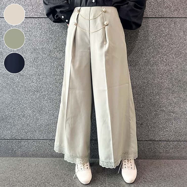 チェーン付ダブルボタンパンツ[品番：IGAW0004839]｜axes femme