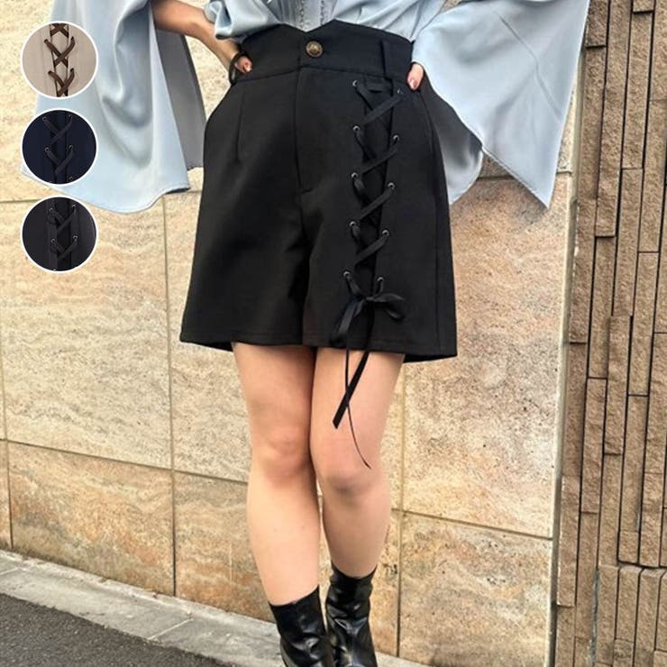 レースアップショートパンツ[品番：IGAW0004624]｜axes  femme（アクシーズファム）のレディースファッション通販｜SHOPLIST（ショップリスト）