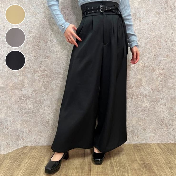ダブルベルトパンツ[品番：IGAW0004591]｜axes femme（アクシーズ