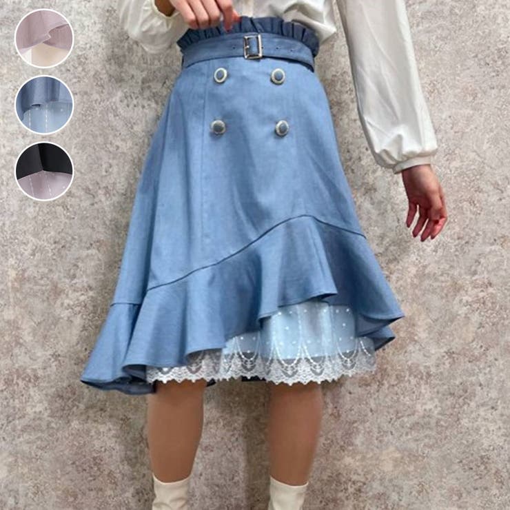ジップ付イレヘムスカート | レディース服・レディース