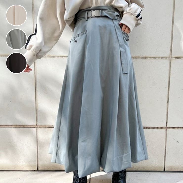 ベルト付バルーンスカート[品番：IGAW0004478]｜axes femme