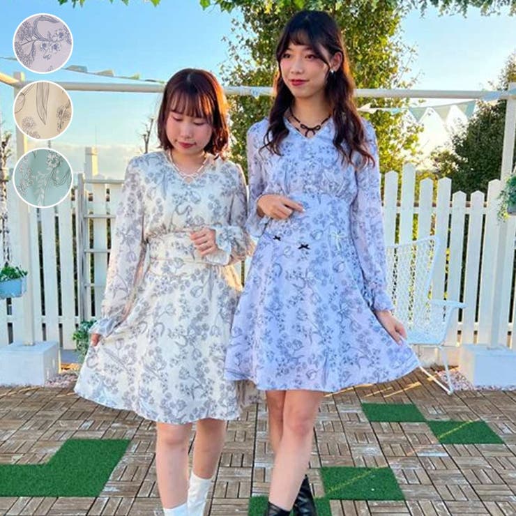 デッサンフローラルワンピース | axes femme | 詳細画像1 